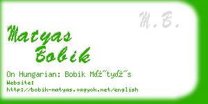 matyas bobik business card